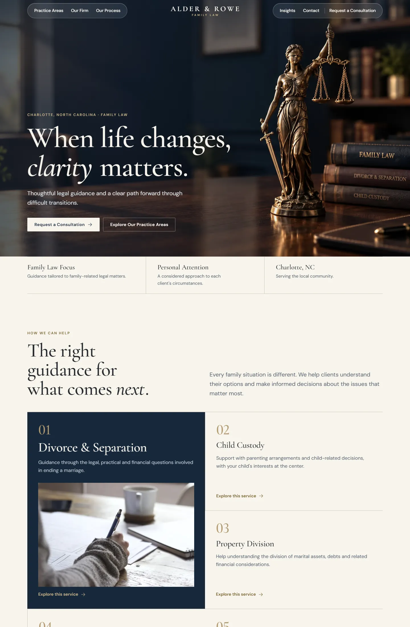 Alder & Rowe (concept project) website preview