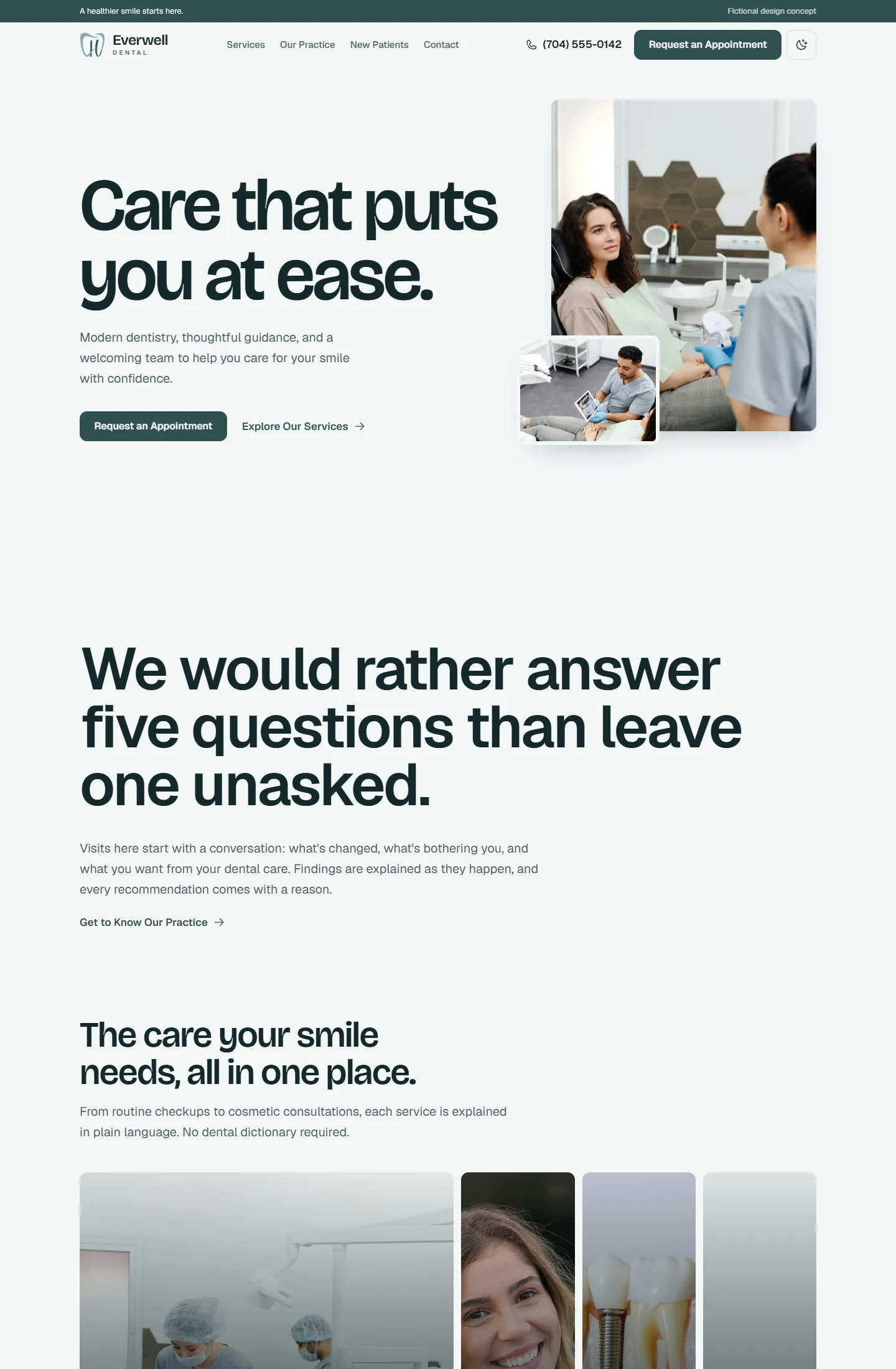 Everwell (concept project) website preview