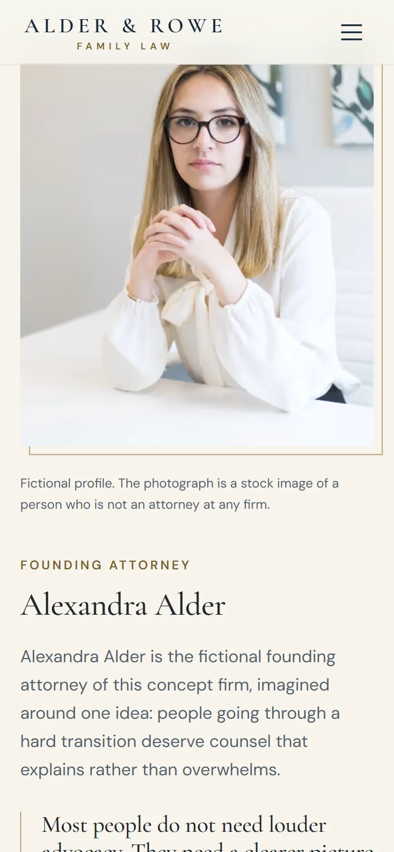 Alder & Rowe on a phone, screen 2 of 3