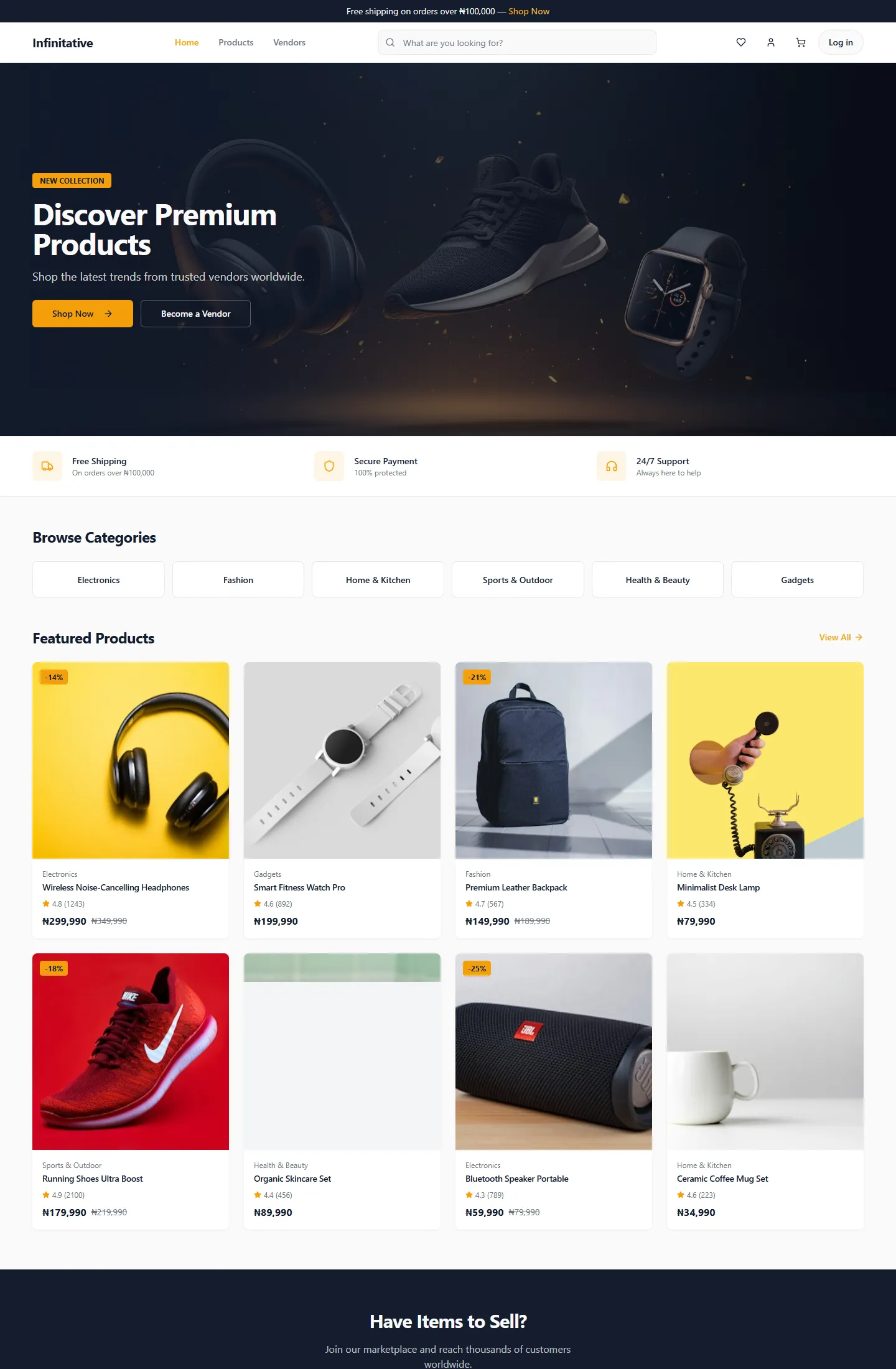 Infinitative website preview