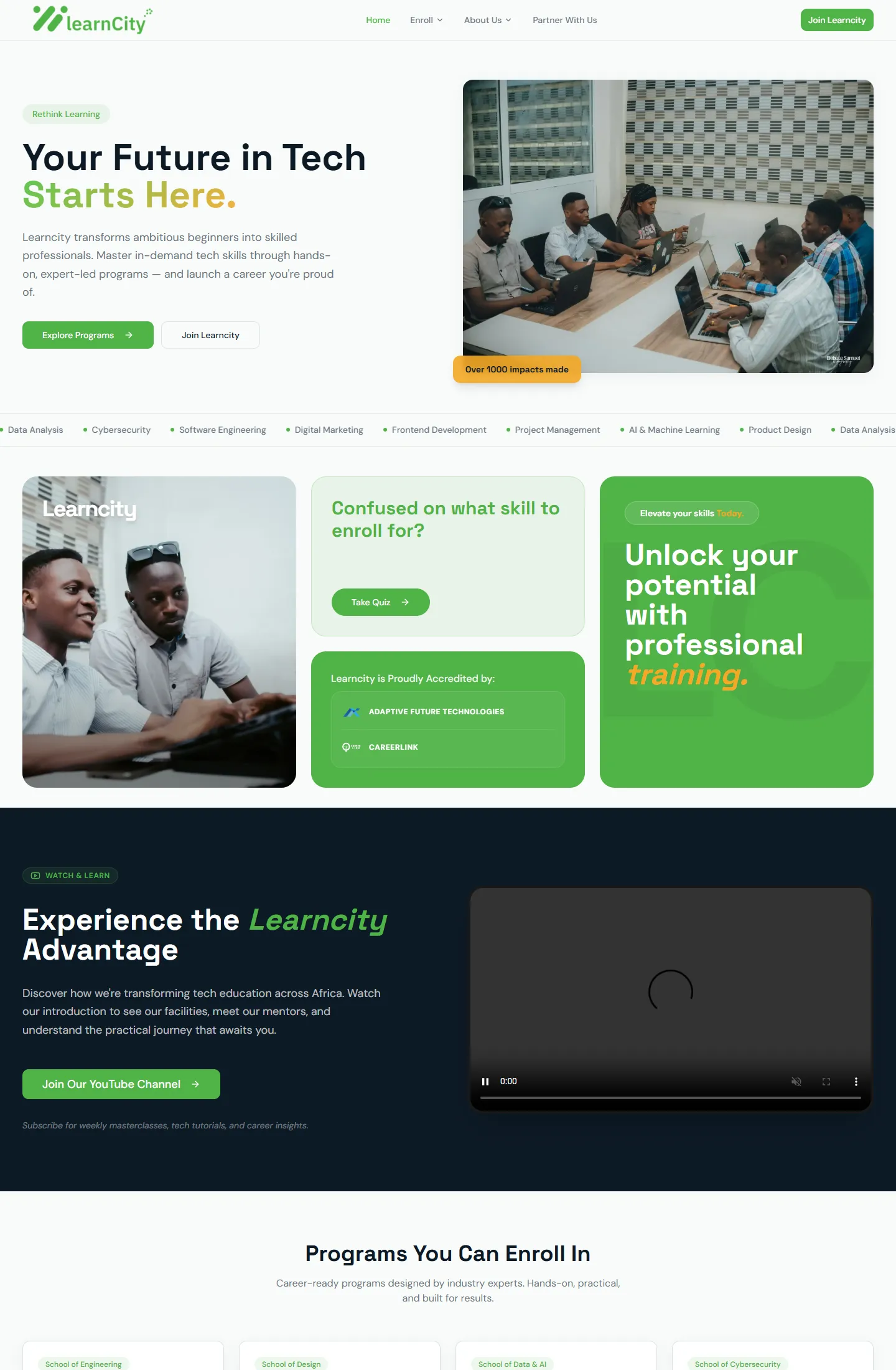 Learncity website preview