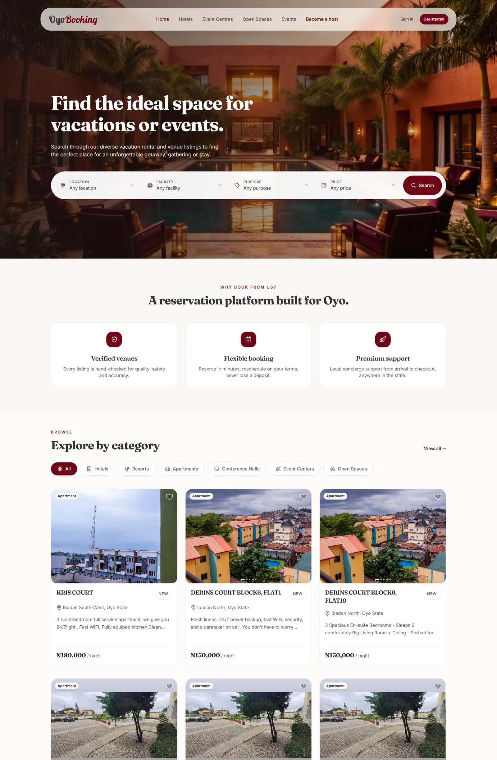 OYOBOOKING website preview